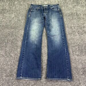 BKE Carter Jeans Mens 33x31 Blue Bootcut Denim Pockets Work Outdoor Logo Casual